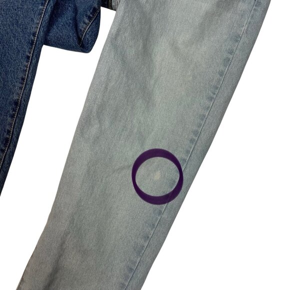 REVICE Ying Yang High Waisted Crop Jeans Size 28 Waist Tonal Two Tone Tokyo Wash - Picture 13 of 15